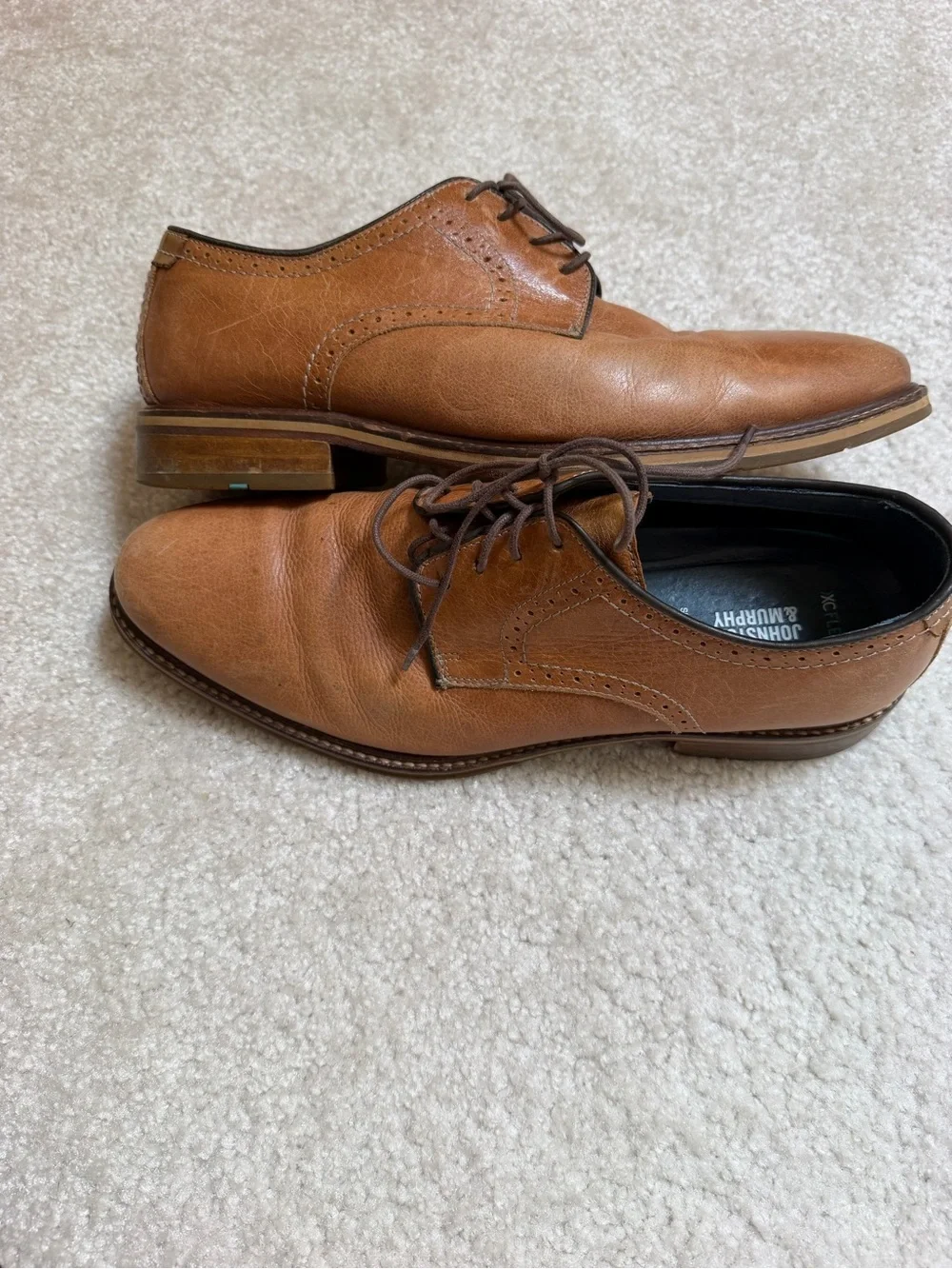 Johnston & Murphy XC Flex Raleigh Brown Leather with Memory Foam